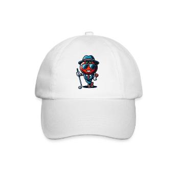 Funny golf tomato in a cool suit with - Baseball Cap - white/white - Front
