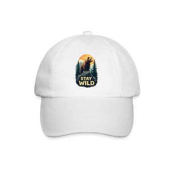 Ours Restez sauvage - Casquette classique - blanc/blanc - Devant
