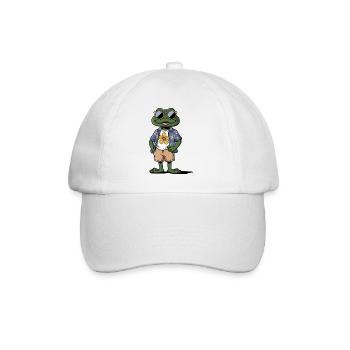 Lustiger Sommerfrosch - Baseballkappe - Weiß/Weiß - Vorne