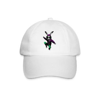 Cool bunny Easter bunny in jogger with sunglasses - Baseball Cap - white/white - Front