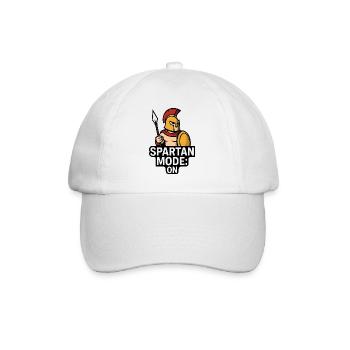 SPARTAN MODE: ON | Lustiges Spartaner-Design - Baseballkappe - Weiß/Weiß - Vorne