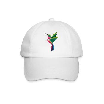 Colorful Hummingbird in Modern Paper-Cut Style - Baseball Cap - white/white - Front