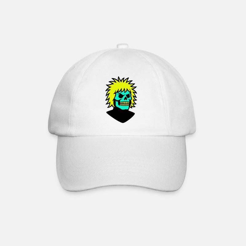 Skullman mit cooler Frisur - Baseballkappe - Weiß/Weiß
