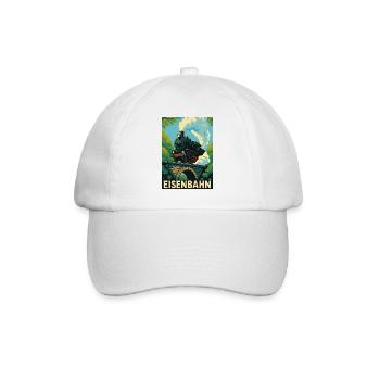 Railway Bridge Forest Steam Locomotive Train Children - Baseball Cap - white/white - Front