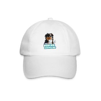 TEAM Australian Shepherd Hund - Schwarz Tricolor - Baseballkappe - Weiß/Weiß - Vorne