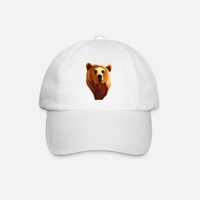 Ours géométrique low poly - Casquette classique - blanc/blanc