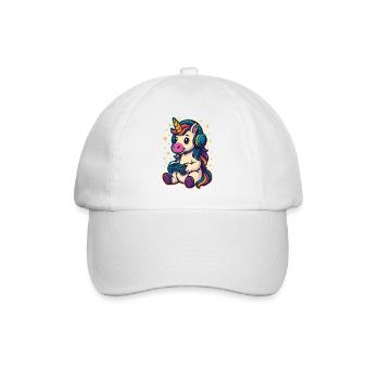 Gaming Einhorn - Baseballkappe - Weiß/Weiß - Vorne