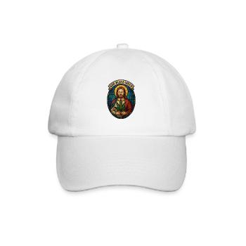 Stained Glass Jesus and Cannabis - Baseball Cap - white/white - Front
