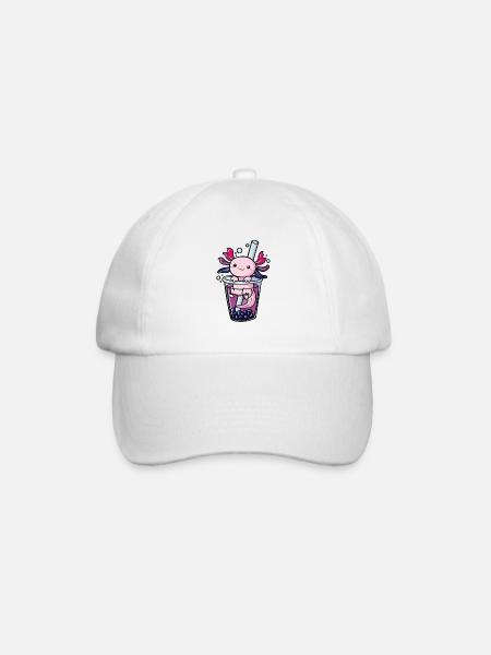 Bisexuel Axolot Kawaii Bubble Tea Pride LGBTQ - Baseball Cap - white/white