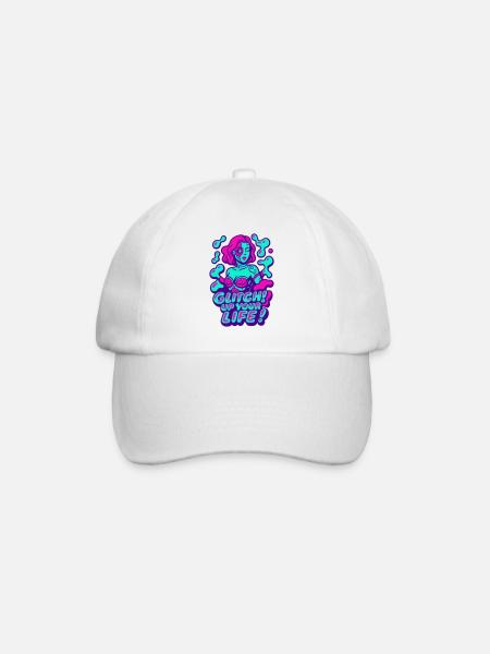Glitch up your life! Cyborg Woman - Baseball Cap - white/white