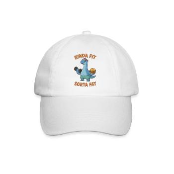 Kinda Fit Sorta Fat Funny Gym Cute Hippo Retro - Baseballkappe - Weiß/Weiß - Vorne