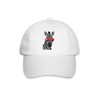 Zèbre branché avec lunettes de soleil - Casquette classique - blanc/blanc - Devant