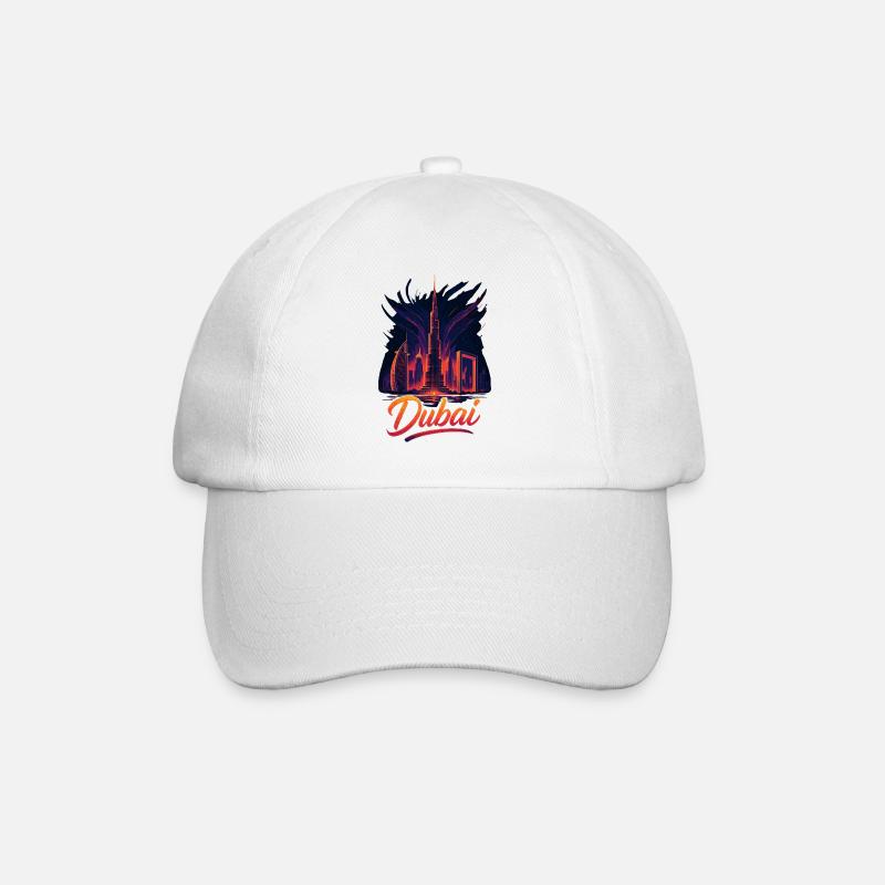 Dubai Golftiger Stadt Arabische Emirate Geschenk - Baseballkappe - Weiß/Weiß