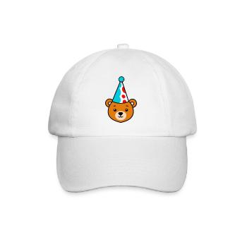 Party bear with colorful hat - Baseball Cap - white/white - Front