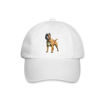Mastiff - Cooles Low-Poly-Logo - Baseballkappe - Weiß/Weiß - Vorne