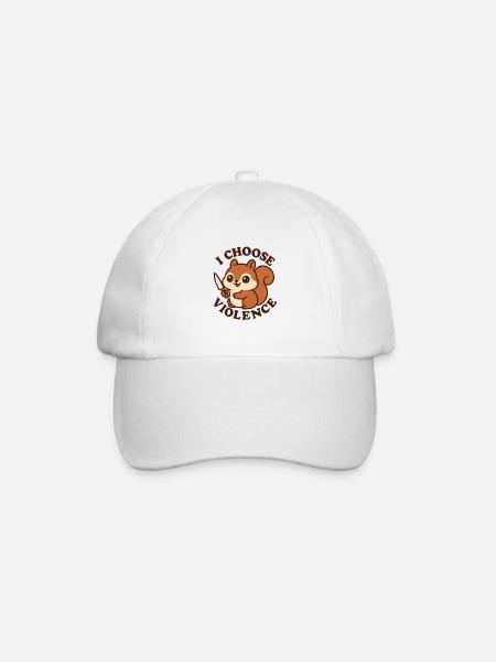 Écureuil mignon rebelle – I Choose Violence - Casquette classique - blanc/blanc