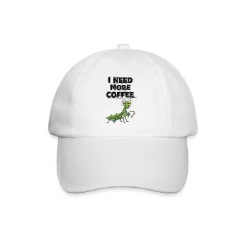 Ich brauche mehr Kaffee Mantis - Baseballkappe - Weiß/Weiß - Vorne