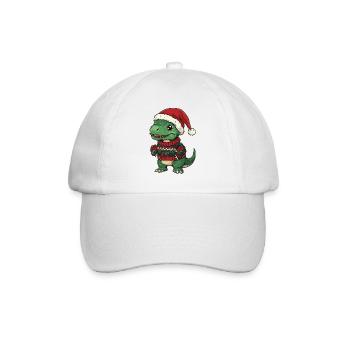 Dinosaure T-Rex Noël - Casquette classique - blanc/blanc - Devant