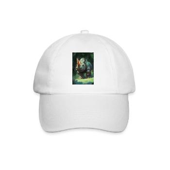 Illustration of a rhinoceros - Casquette classique - blanc/blanc - Devant