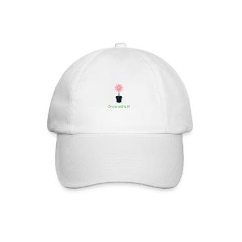 AI Flower in Pot - Baseball Cap - white/white - Front