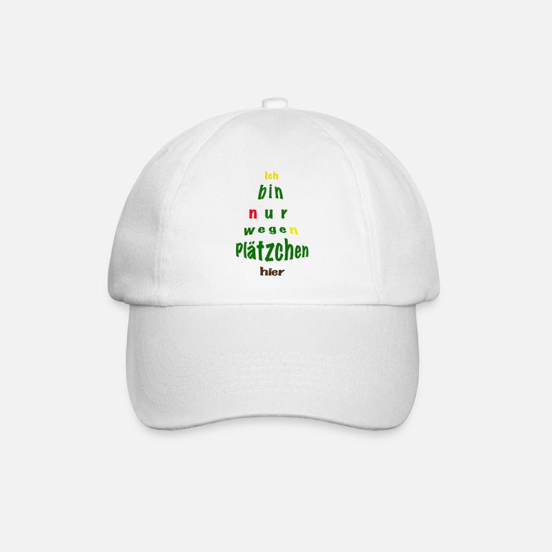 Ich bin nur wegen Plätzchen hier - Baseballkappe - Weiß/Weiß