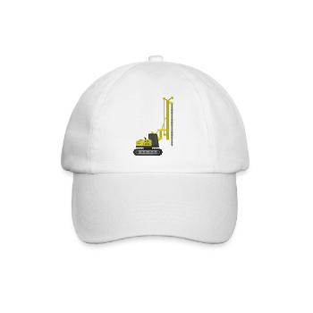 Crawler drilling rig - Baseball Cap - white/white - Front