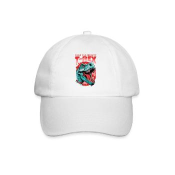 T-Rex Dinosaur Dino Tyrannosaurus Rex - Baseball Cap - white/white - Front