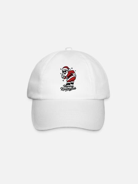 Funny Vintage Santa Merry Kissmyass Christmas Hu - Casquette classique - blanc/blanc