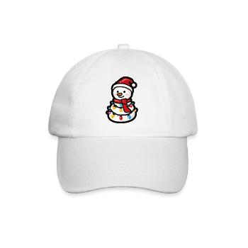 Bonhomme de neige avec guirlandes lumineuses et écharpe - Casquette classique - blanc/blanc - Devant