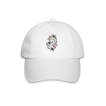 Butterfly Flower Circle - Baseball Cap - white/white - Front