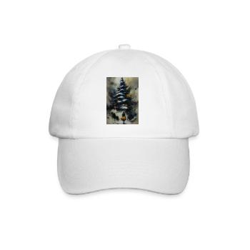 Winter path under the tree - Baseball Cap - white/white - Front