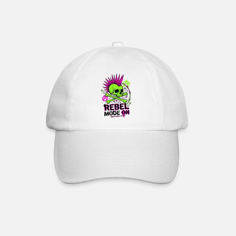 Rebel Mode On - Baseballkappe - Weiß/Weiß