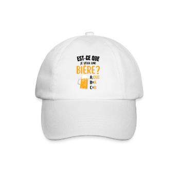 Beer humor and obvious answer - Baseball Cap - white/white - Front