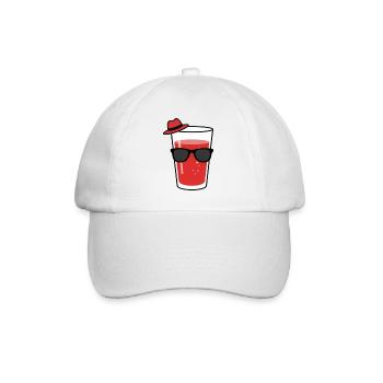 Cocktail mit Hut und Sonnenbrille - Baseballkappe - Weiß/Weiß - Vorne
