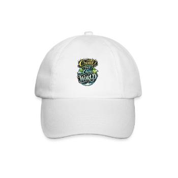 Créez votre propre monde – Créativité en lettrage à la main - Casquette classique - blanc/blanc - Devant