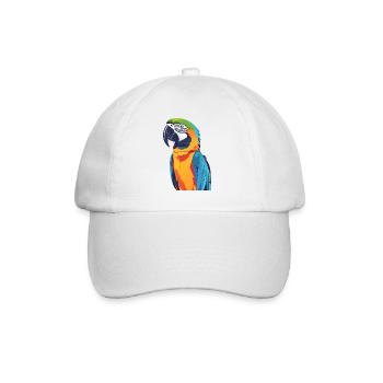 Rainbow Macaw Colorful Bird Art Parrot Motif - Baseball Cap - white/white - Front