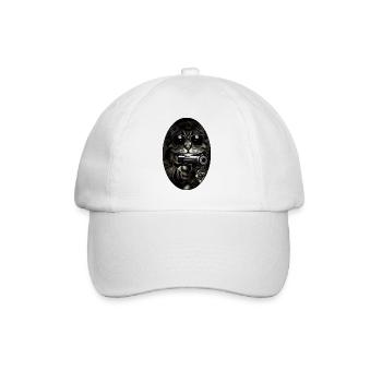 Cat gangster with sunglasses - Baseball Cap - white/white - Front