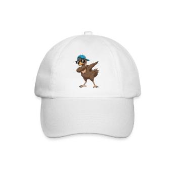 Cool Dabbing Emu Sunglasses Cartoon-Kunst - Baseballkappe - Weiß/Weiß - Vorne