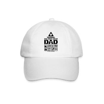 Warning Dad Jokes Ahead Father - Baseball Cap - white/white - Front