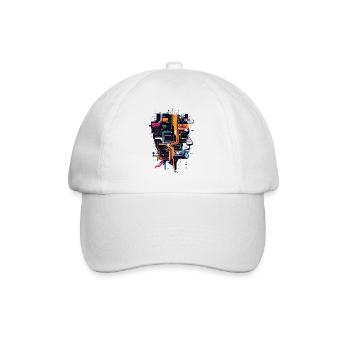 Head of Circuits Computer Board AI Head - Baseball Cap - white/white - Front