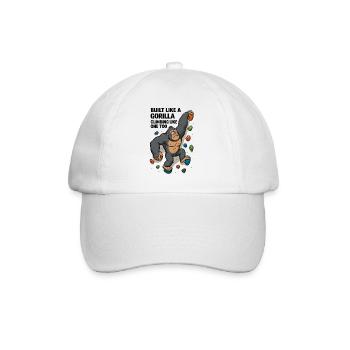 Bouldering Funny – Gorilla Cartoon Climbing Shirt - Baseball Cap - white/white - Front