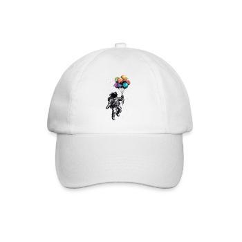 Astronaut and Colorful Balloon Bouquet - For Women - Baseball Cap - white/white - Front