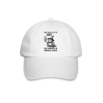 Fireball Range – Lustiger Frosch Magier RPG - Baseballkappe - Weiß/Weiß - Vorne