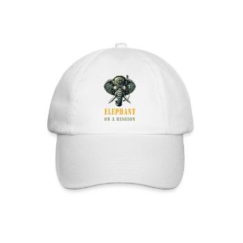 Éléphant en mission - Casquette classique - blanc/blanc - Devant