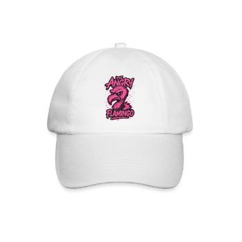 Le flamant rose en colère - Casquette classique - blanc/blanc - Devant
