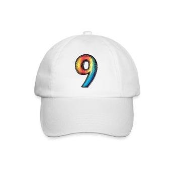 9 Nombre coloré - Casquette classique - blanc/blanc - Devant