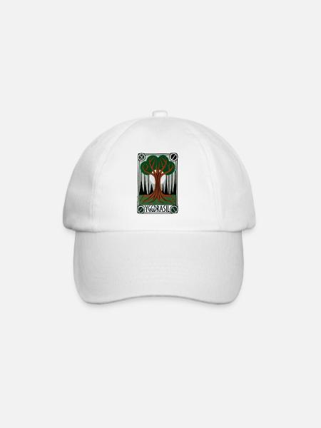 Emblema del árbol rúnico de Yggdrasil - Gorra béisbol - blanco/blanco