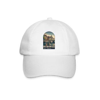 Explorez Rennes en France Charmante ville française - Casquette classique - blanc/blanc - Devant