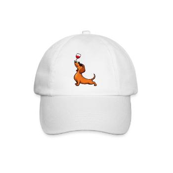 Dackel Weinliebhaber Wiener Hundemama Weenie - Baseballkappe - Weiß/Weiß - Vorne
