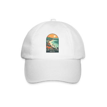 Erkunde das tropische Paradies Sayulita, Mexiko - Baseballkappe - Weiß/Weiß - Vorne